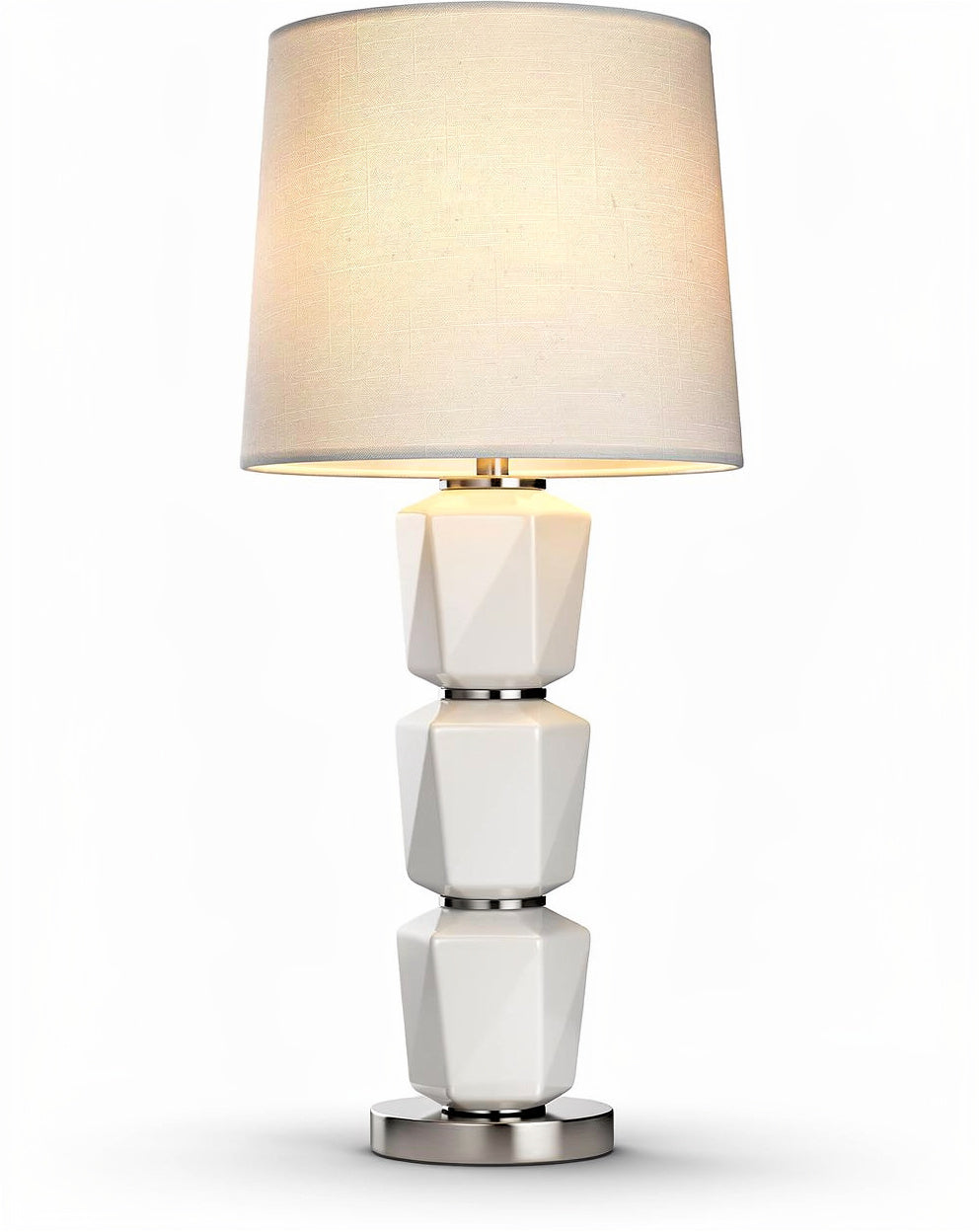 **Technische titel in het Nederlands: Elegante Witte Design Tafel lamp met Geometrische Vorm**