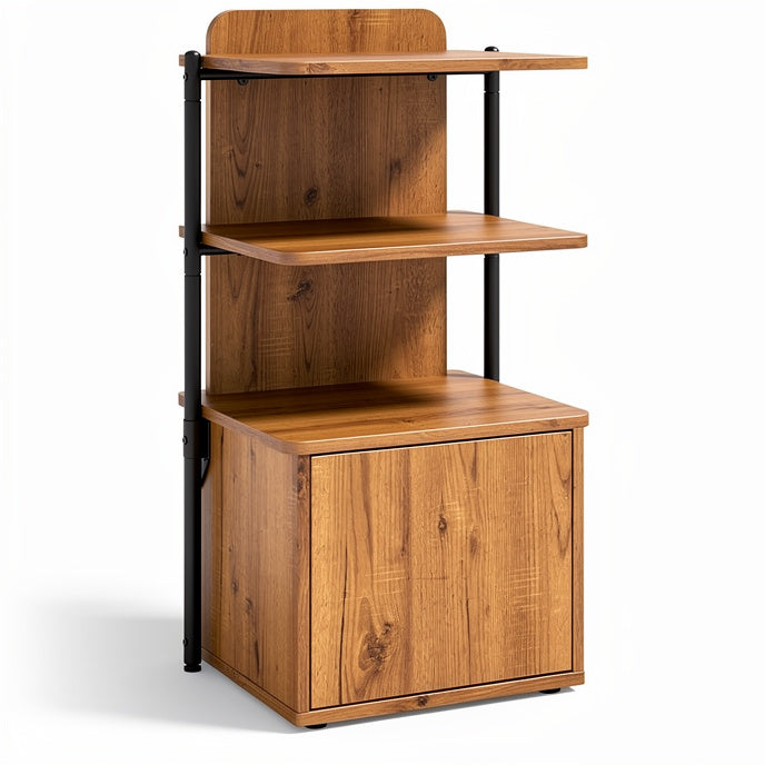 **Technische Titel in het Nederlands: "Moderne houten opbergrek met verstelbare planken"**