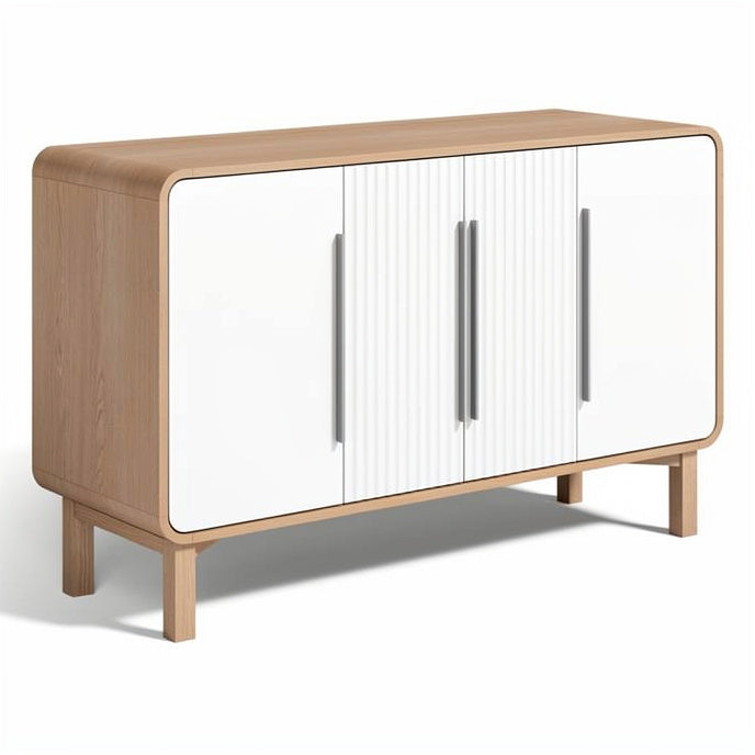 **Technische titel in het Nederlands:** Modulaire Eiken Kasten met Wit Gecoate Deuren en Aluminium Handvaten